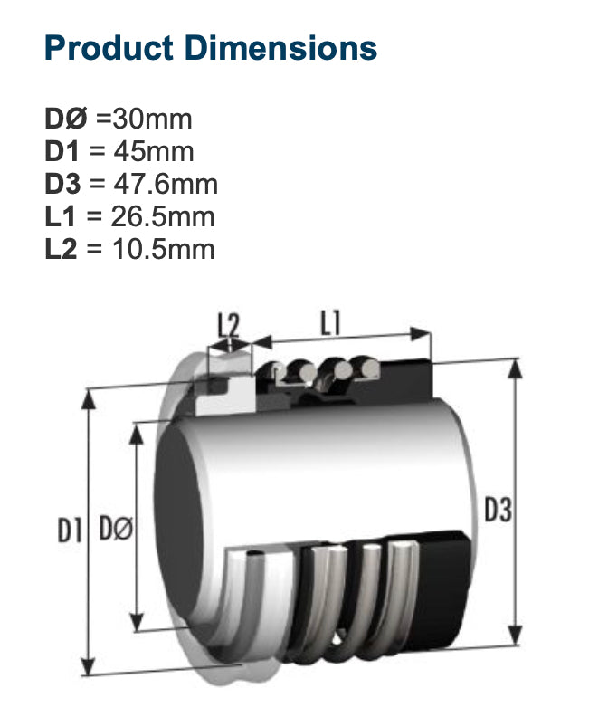 Bergmann MG1 Equivalent Mechanical Seal