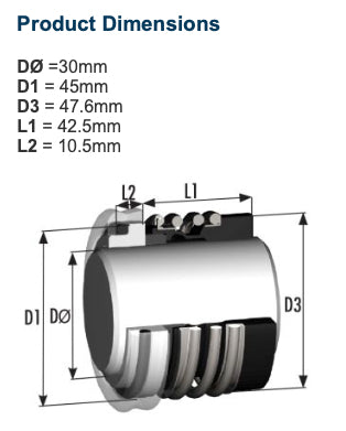 Bergmann MG13 Equivilant Mechanical Seal